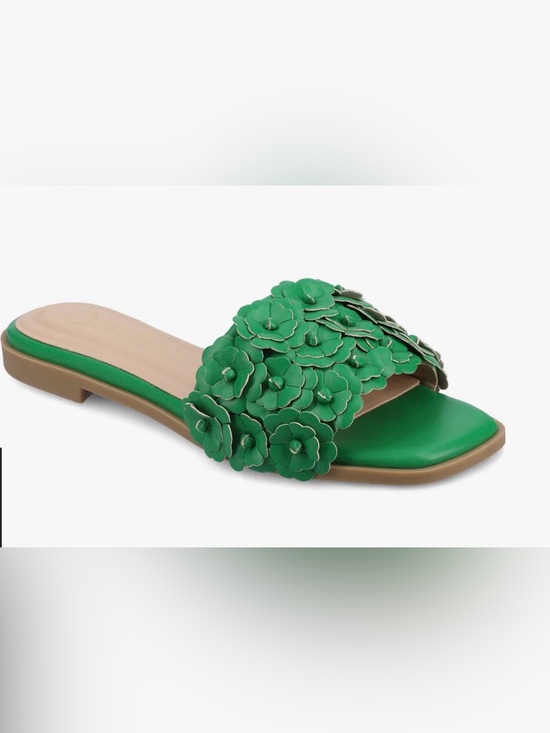 Journee Collection Shoes - Journee AZALEA SLIP ON SANDALS Green 6.5